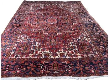 Navy & Crimson Motiff Persian Wool Area Carpet 9 X 12'    (PU #1 )