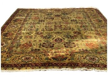 Luxe Gold & Sage Persian Area Carpet  9 X 11.6    (PU#2 )