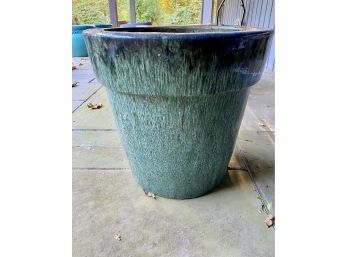 Large Terra Cotta Garden Pot With Beautiful Glaze 20”H