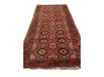 Crimson Persian Wool Diamond Pattern Area Carpet  Size  5'.3  X 10'   (PU #11)