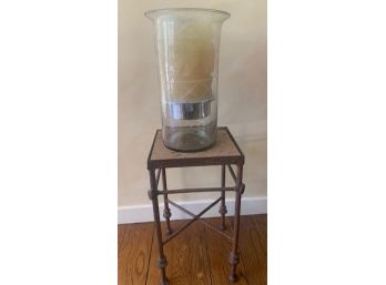 Candle Holder Hurricane & French Petit Side Stand Table