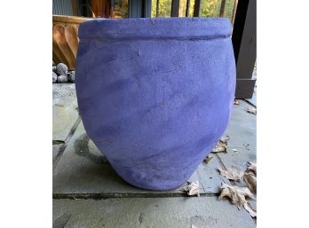 Garden Pot In Flat Blue Glaze 19”h X 16”W