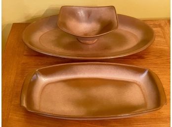 Frankoma China Bowl And Two Platters (3)