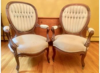 Pair Of Carved Victorian Parlor Chairs (2)