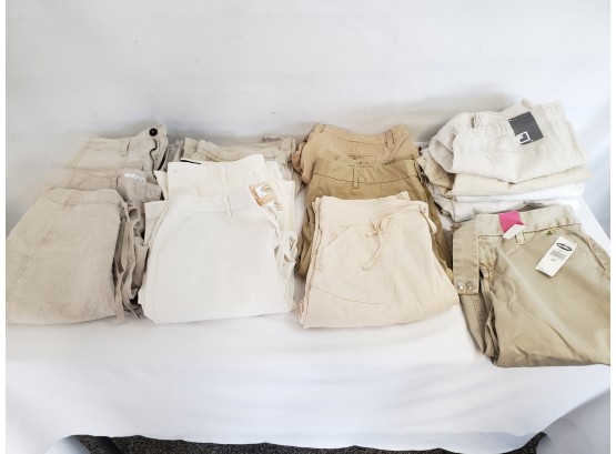 Lot Of 15 Women's Pants, Cargos And Shorts, TALBOTS, JC PENNY
