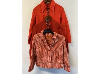 3 Vintage Holiday Red Women's Cropped Blazers