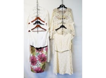 Thirteen White & Beige Lace Spring Summer Dresses; Chico's, Liz Claiborne, Talbots, Calvin Klein & More!