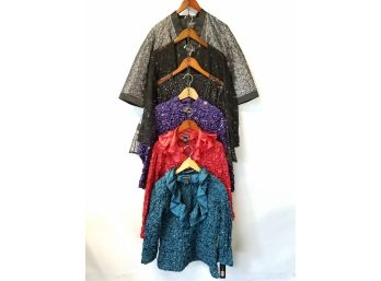 Lot Of 6 Women's Sequined Cocktail Jacket Style Tops, Cachet, Scarlett Nite, Dressbarn Collection