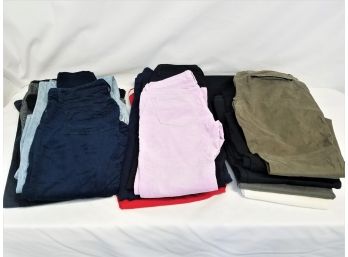 14 Pairs Of Multi Colored Women's Pants Old Navy, White Stag