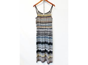 White House Black Market Tribal Striped Maxi Dress Size Medium NWT