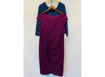 2 Women's Sequin And Lace Dresses, NWT