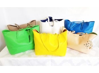 6 Colorful Women's Tote Shoulder Bags