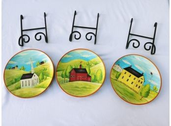 Folk Plates With Hangers