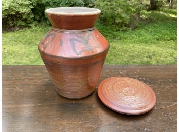 Hand Thrown Ceramic Urn With Lid