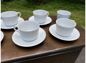 Set Of Royal Worcester Fine Porcelain Coffee Cups And Saucers