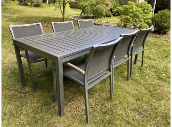 Outdoor Metal Dining Set With Seating For 6