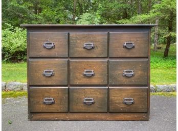 Antique Apothecary Chest With Original Metal Label Plates
