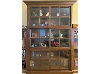 Large Display Cabinet With Sliding Glass Paned Doors