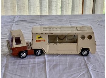 Vintage 1960’s Pressed Steel - Buddy L - Farms Horse Truck & Trailer