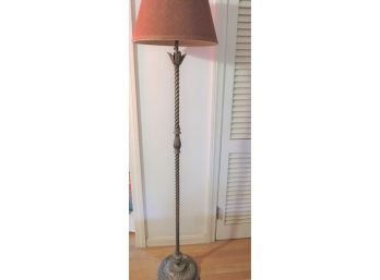 Vintage Metal Floor Lamp Pull Chain Double Bulb