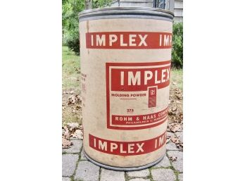 Large Round Industrial Cardboard Storage Barrel 'IMPLEX'