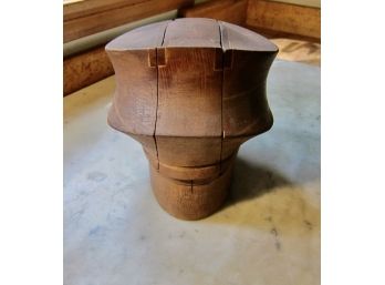 Antique Millinery Wood Hat Mold Puzzle #2 Of 2