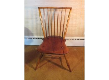 Antique Side Chair Spindle Back Shield Seat