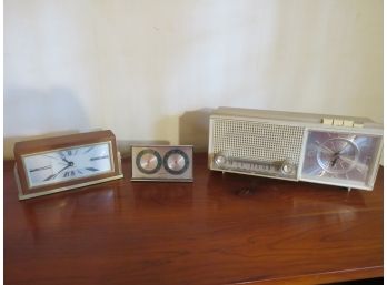 Vintage Radio, Clock & Barometer