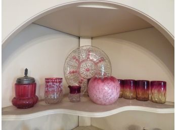 Vintage Cranberry Amberina Glassware