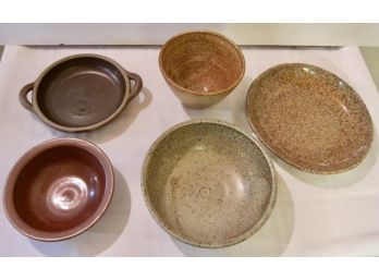 Lot Of 5 Pottery Bowls