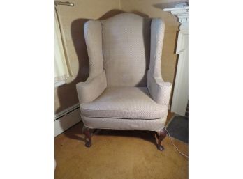 Queen Anne High Back Arm Chair Soldier Upholstery