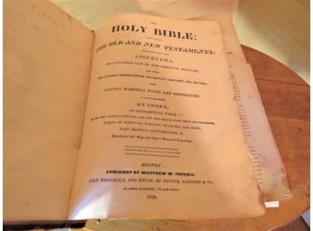 Antique Family Holy Bible 1824