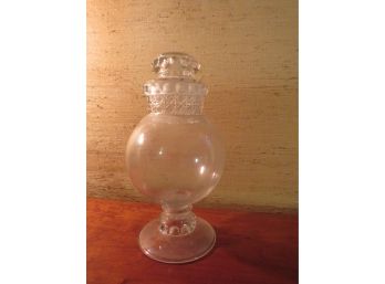 Vintage Large Clear Glass Globe Apothecary Jar