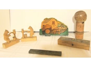 Decorative Wood Items Kokeshi Doll Puckane Irish Puzzle, USSR Bears