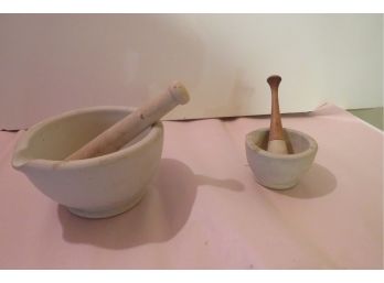 2 Vintage Pestles Apothecary Acme And BW