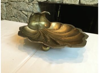 Brass Shell Footed Centerpiece Signed