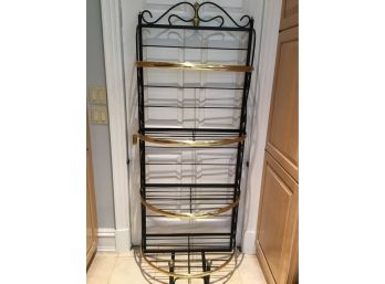 Baker's Rack  Metal  Black With  Brass Accents