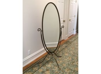 Traditional Cheval Oval Mirror Metal Stand