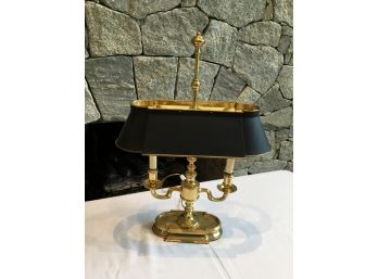 Bouillotte Brass Table Lamp Adjustable Shade.
