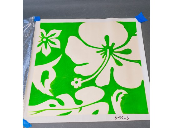 Oil On Canvas In A Marimekko Style (Green)