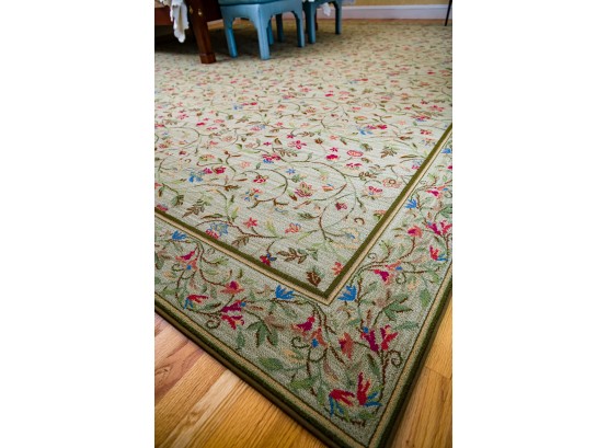 Custom Wool Carpet With Floral Border