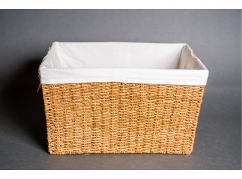 Large Lined Wicker Storage Basket