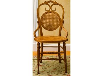 Cane Chair Bent Wood With Scroll Detail