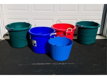 Five Plastic Buckets