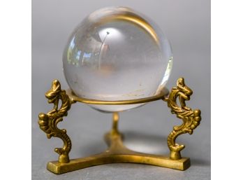 Crystal Ball On Brass Stand