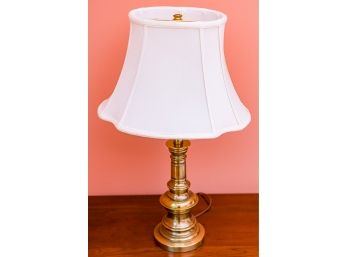 Stiffel Brass Lamp With Silk Shade