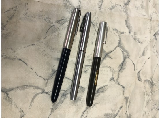 VINTAGE Lot Of FOUNTAIN PEN's All VERY CLEAN - PARKER - SCHAEFER - WATERMAN All With Working NIBs