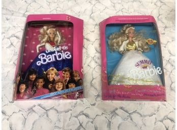 Lot Of Two New In Box 1990s Special Edition Unicef Barbie And Summit Barbie Dolls