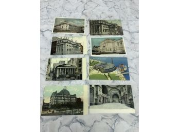 Lot Of 8 Early 1900s To 1940s New York City Landmarks In Vivid Detail