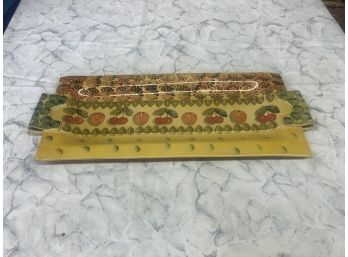Gorgeous Colorful Italica ARS Serving Dish With Handles Rectangle 18 1/2'X 8 1/2'X 2'